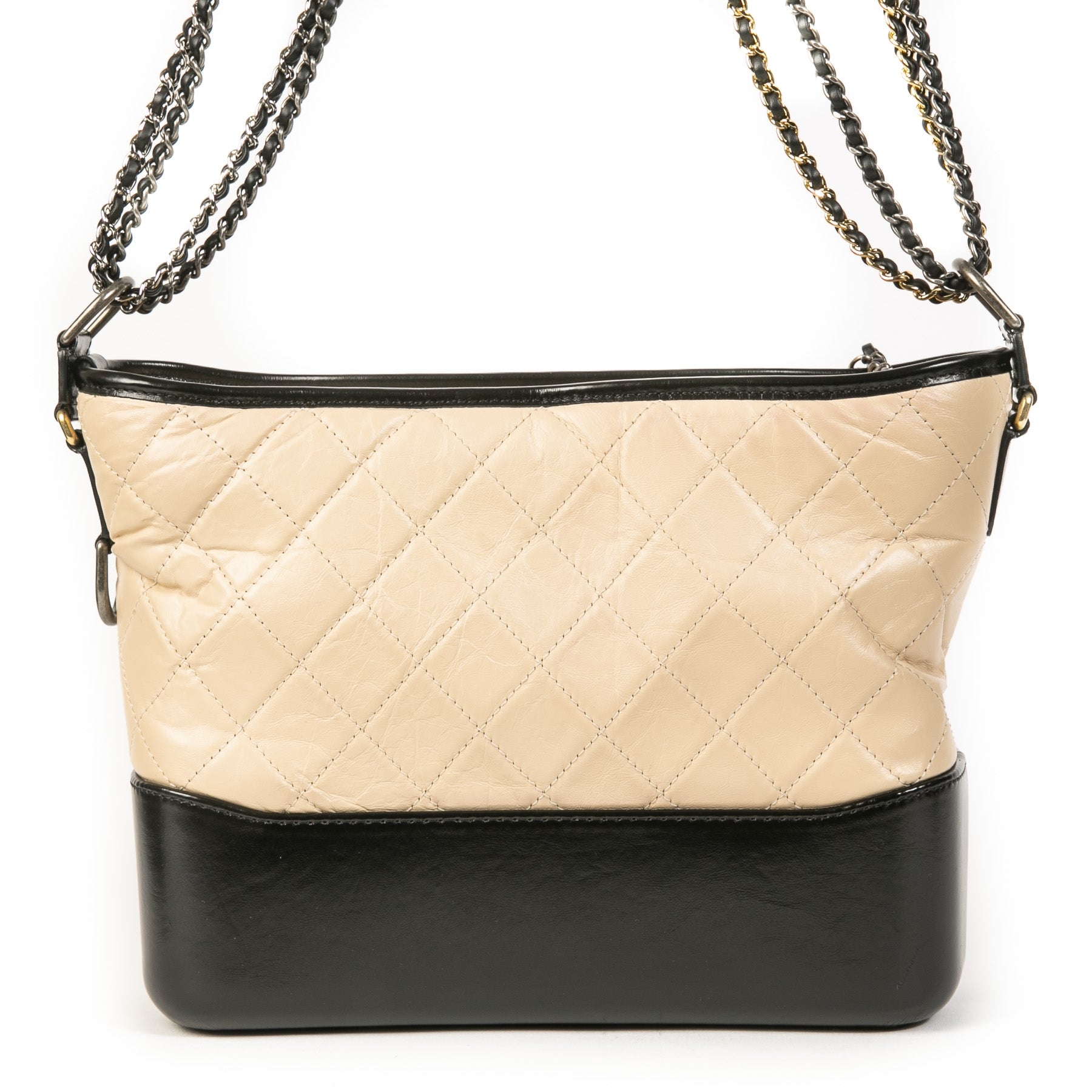 Authentieke Tweedehands Chanel Beige Gabrielle Hobo Bag juiste prijs veilig online shoppen luxe merken webshop winkelen Antwerpen België mode fashion