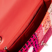 Authentieke Tweedehands Chanel Red Tweed Patchwork Flap Bag Medium juiste prijs veilig online shoppen luxe merken webshop winkelen Antwerpen België mode fashion