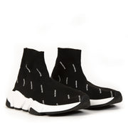 Balenciaga Black Logo Speed Trainers - size 35