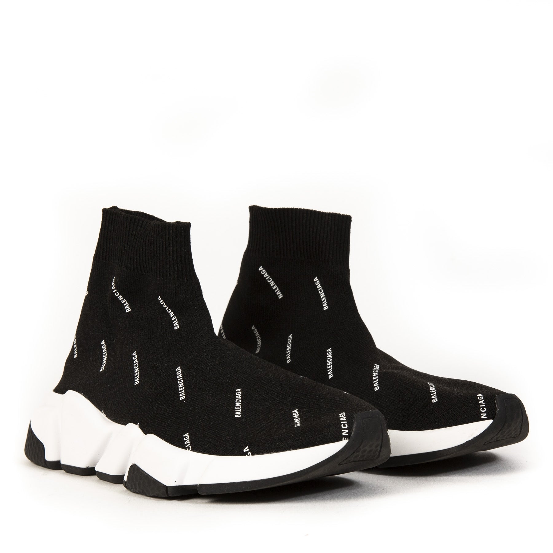 Balenciaga Black Logo Speed Trainers - size 35