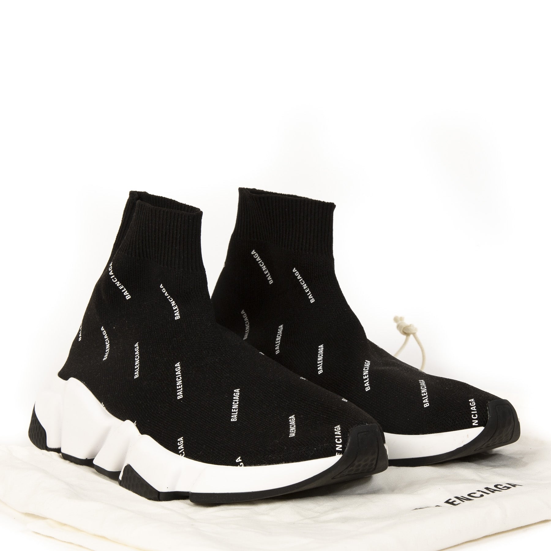 Balenciaga Black Logo Speed Trainers - size 35