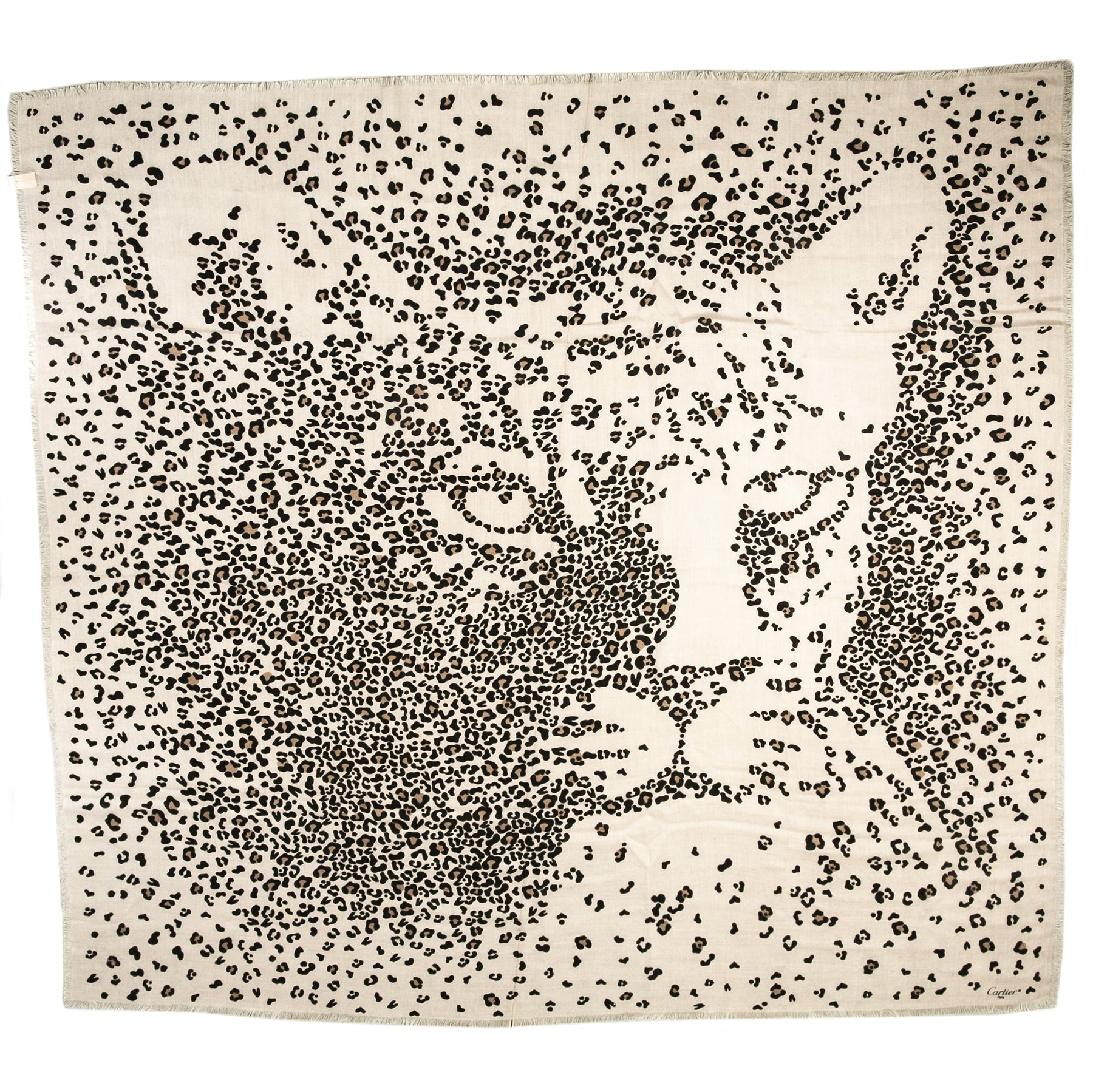 Authentieke Tweedehands Cartier Leopard Cashmere Scarf juiste prijs veilig online shoppen luxe merken webshop winkelen Antwerpen België mode fashion