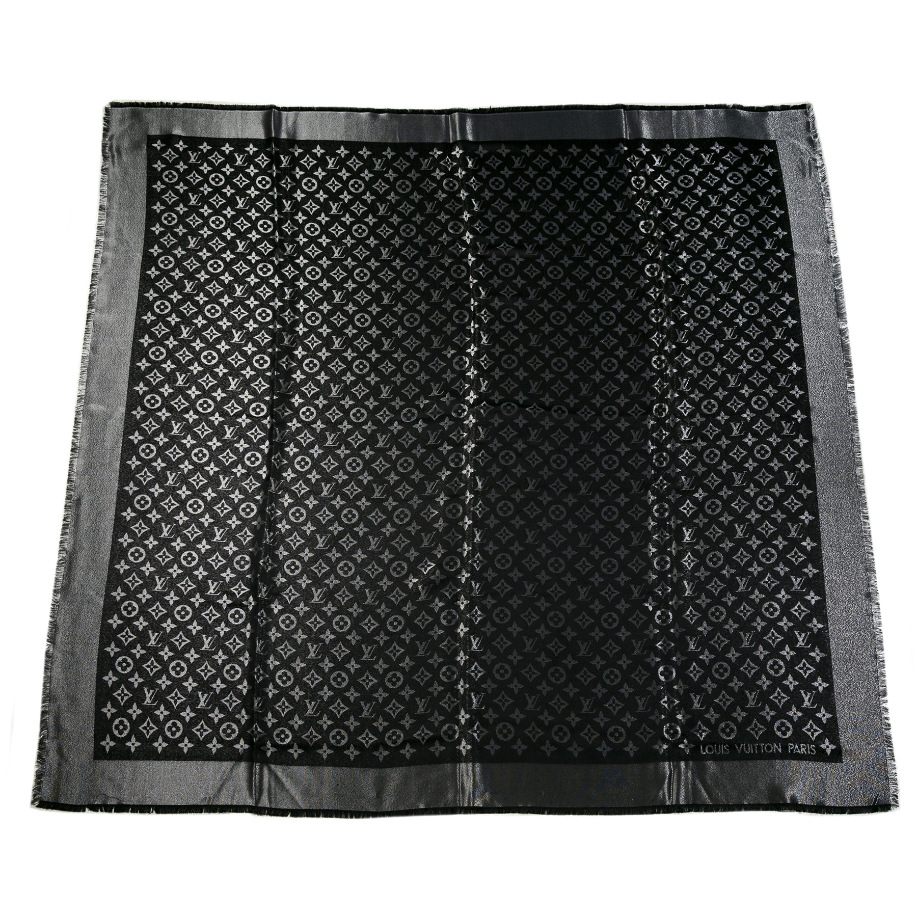 Authentieke Tweedehands Louis Vuitton Classic Blue Monogram Scarf juiste prijs veilig online shoppen luxe merken webshop winkelen Antwerpen België mode fashion