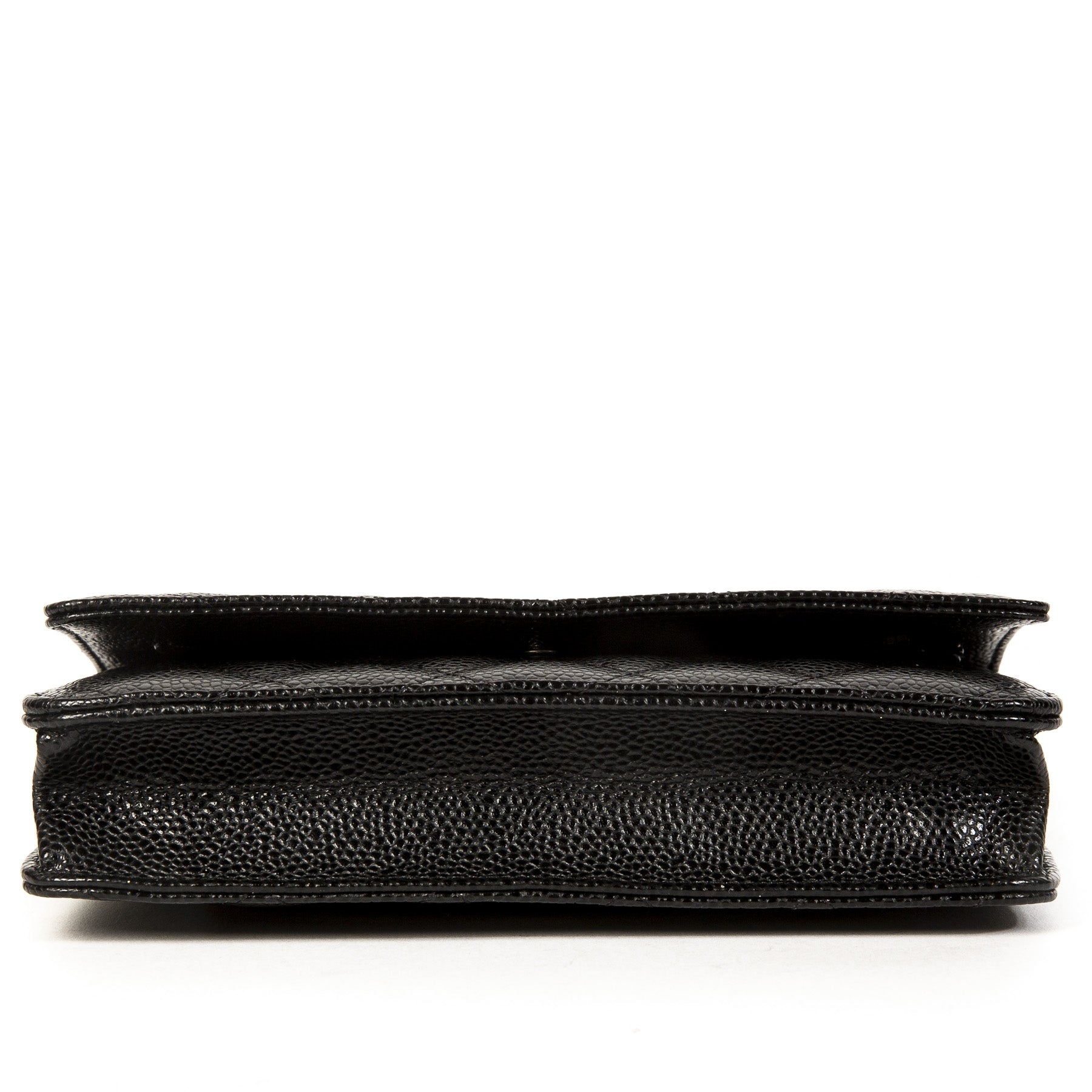 shop safe onlien Chanel Black Caviar Leather Wallet On Chain