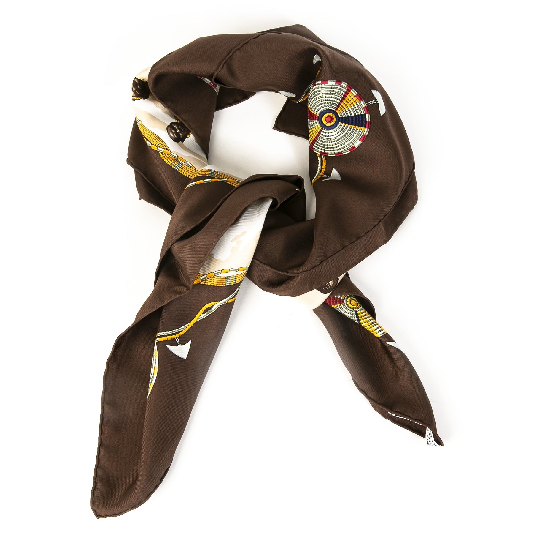 Authentieke Tweedehands Hermès Carré Silk Scarf 'Perles du Kenya' juiste prijs veilig online shoppen luxe merken webshop winkelen Antwerpen België mode fashion