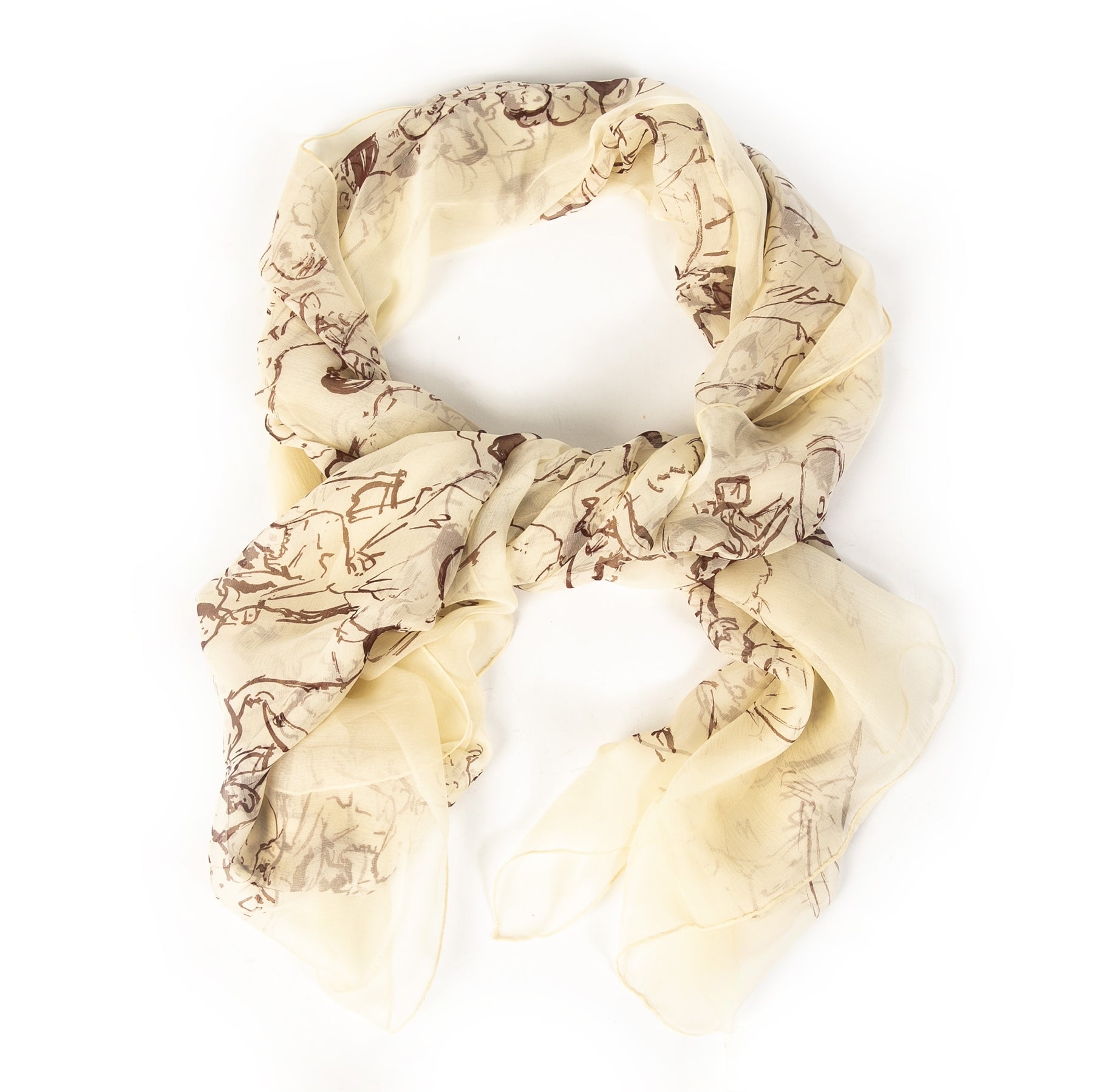 Hermès Drawing Transparant Scarf
