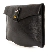 Preloved Delvaux Black Leather Clutch at Labellov Antwerp