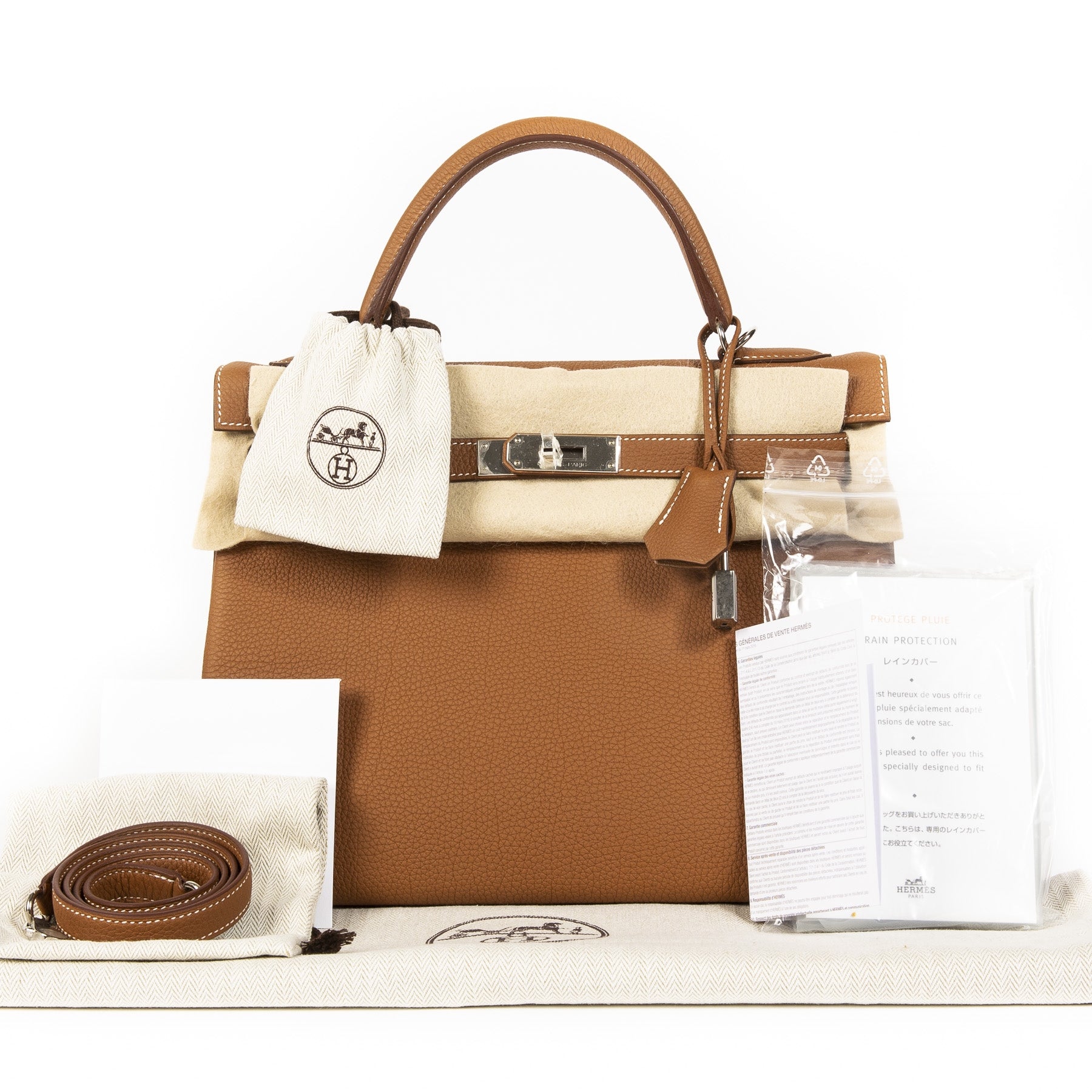 Hermès Kelly Retourne 32 Veau Togo PHW full set worldwide shipping available online