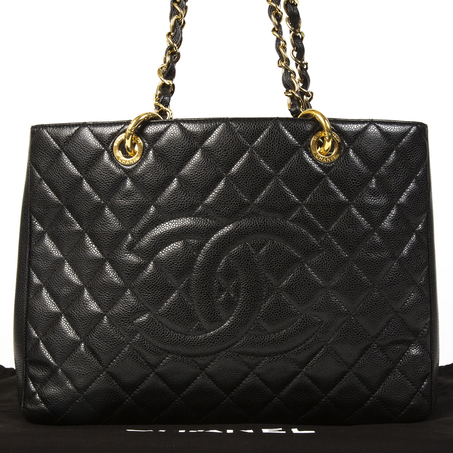 Chanel Black Quilted Caviar GST Shopper for sale at Labellov secondhand luxury webshop
