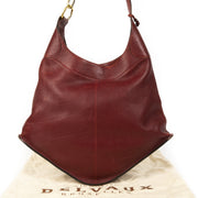 Authentieke Tweedehands Delvaux Dark Red Satan Shoulder Bag juiste prijs veilig online shoppen luxe merken webshop winkelen Antwerpen België mode fashion