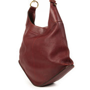 Authentieke Tweedehands Delvaux Dark Red Satan Shoulder Bag juiste prijs veilig online shoppen luxe merken webshop winkelen Antwerpen België mode fashion