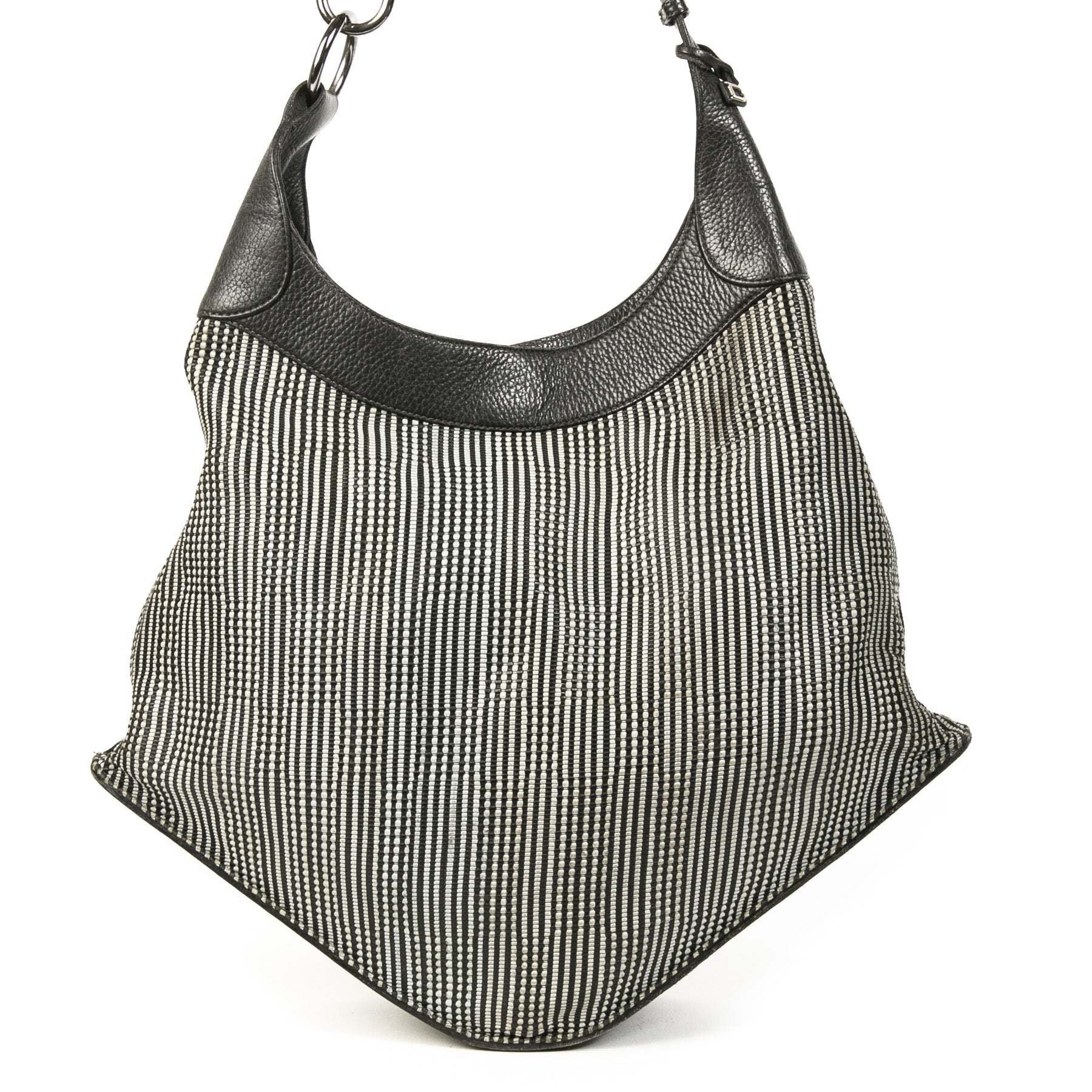 Authentieke Tweedehands Delvaux Blue Toile de Cuir Shoulder Bag juiste prijs veilig online shoppen luxe merken webshop winkelen Antwerpen België mode fashion