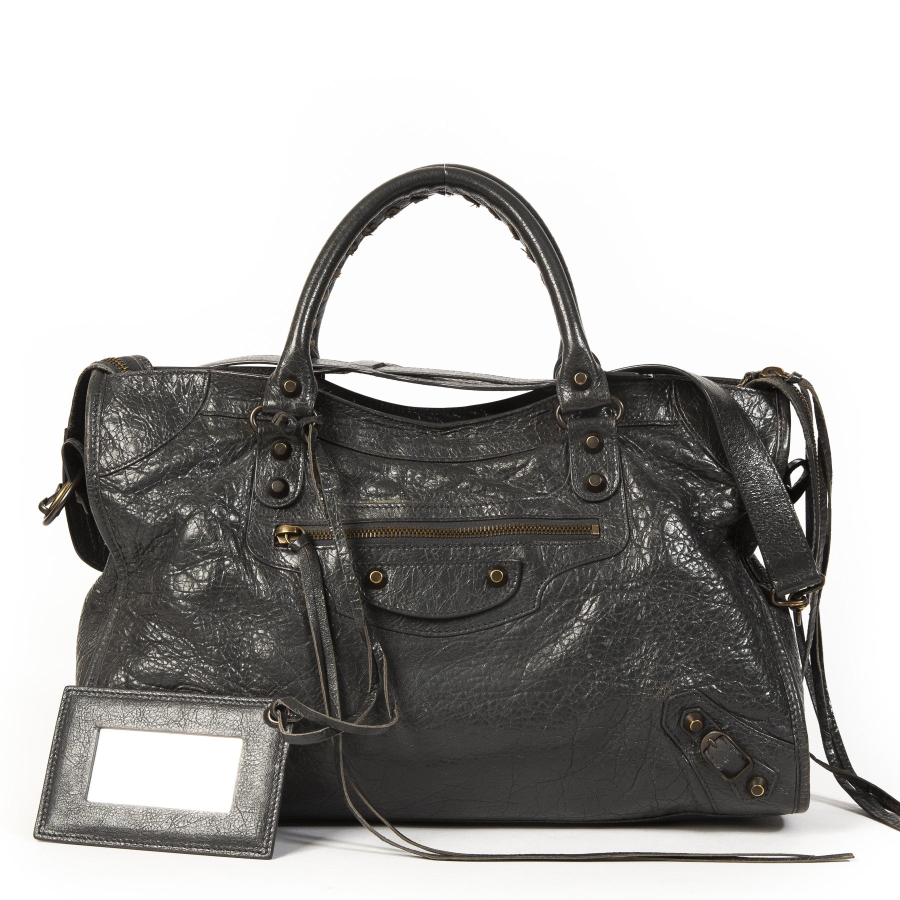 Buy 100% authentic Balenciaga Anthracite Grey City Bag RHW