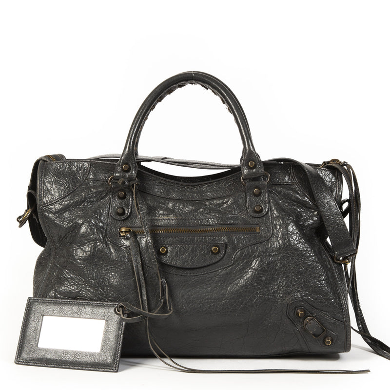 Buy 100% authentic Balenciaga Anthracite Grey City Bag RHW