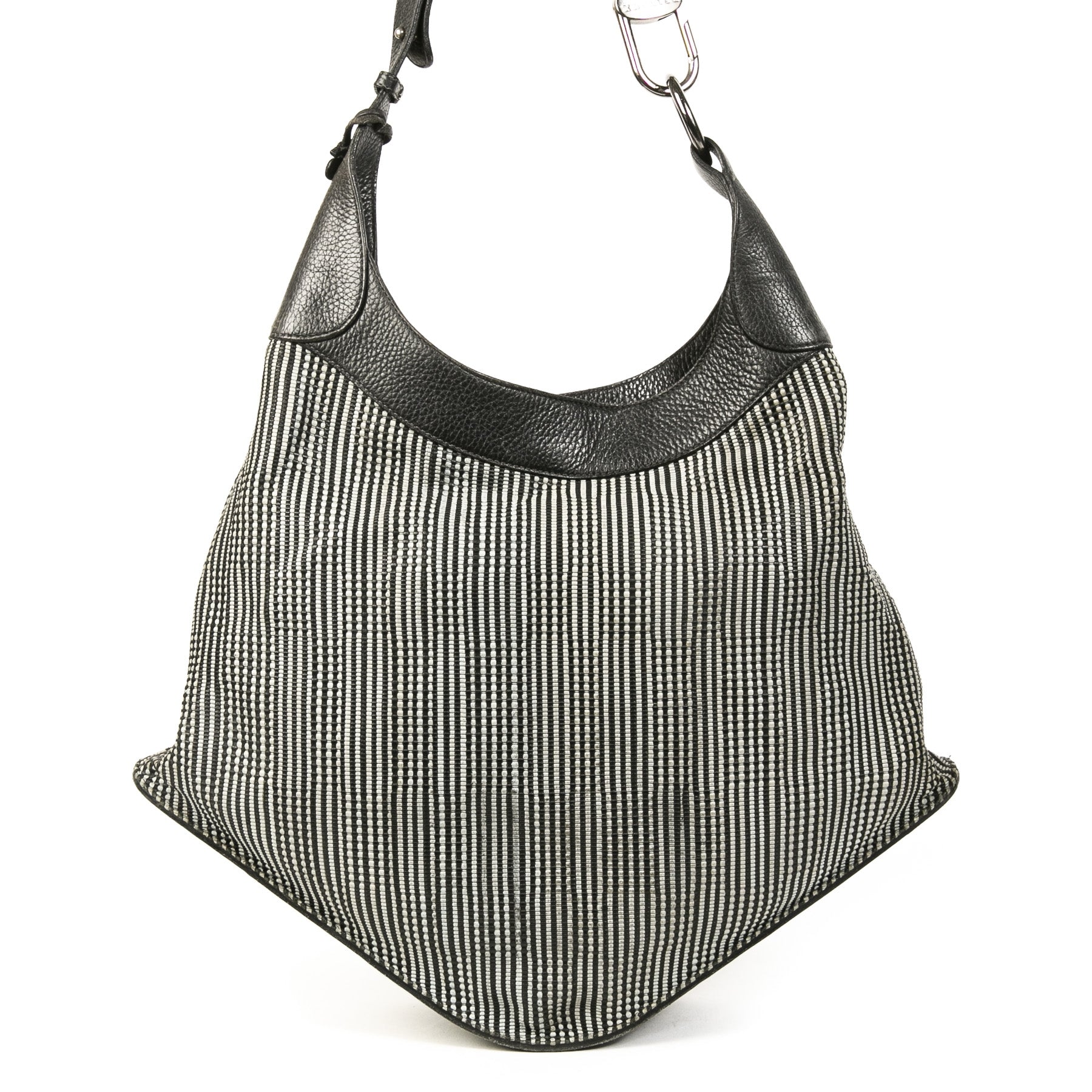 Authentieke Tweedehands Delvaux Blue Toile de Cuir Shoulder Bag juiste prijs veilig online shoppen luxe merken webshop winkelen Antwerpen België mode fashion