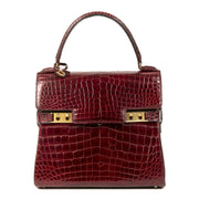 Delvaux Tempête Croco Burgundy PM