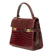 Delvaux Tempête Croco Burgundy PM