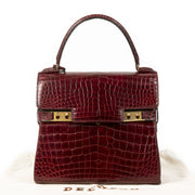 Delvaux Tempête Croco Burgundy PM