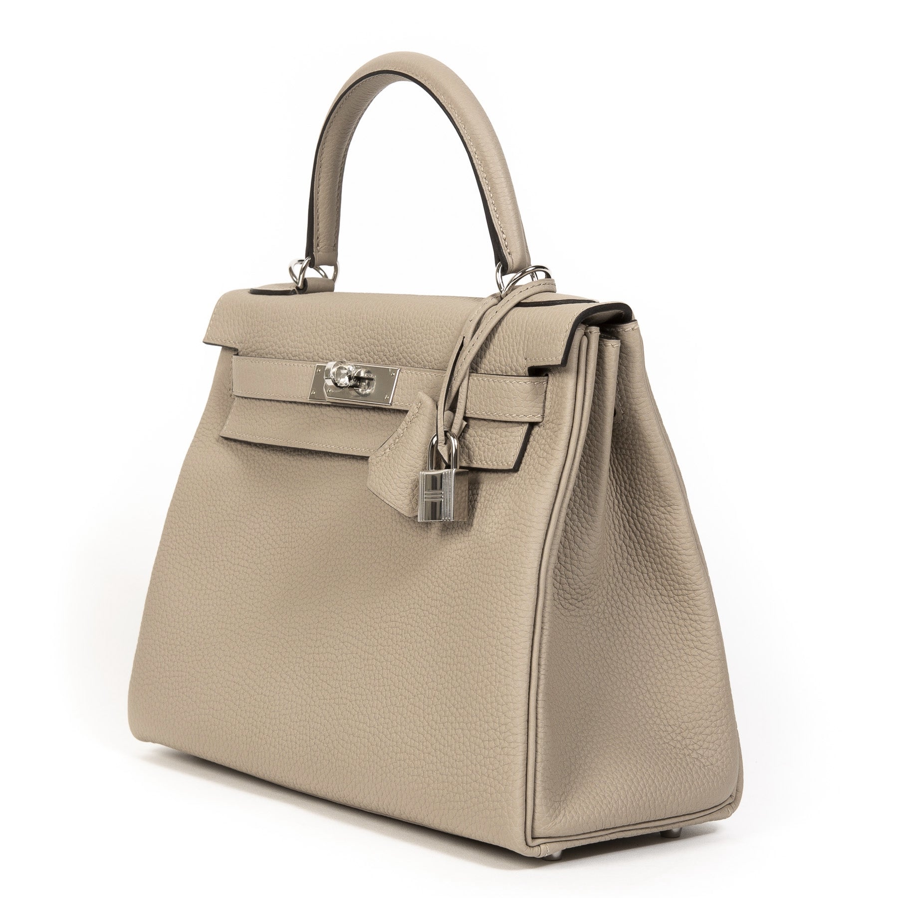 Never Used Hermes Kelly 28 Gris Tourterelle Togo PHW