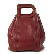 Authentieke Tweedehands Delvaux Dark Red D Drawstring Shoulder Bag juiste prijs veilig online shoppen luxe merken webshop winkelen Antwerpen België mode fashion