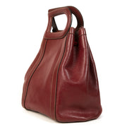 Authentieke Tweedehands Delvaux Dark Red D Drawstring Shoulder Bag juiste prijs veilig online shoppen luxe merken webshop winkelen Antwerpen België mode fashion