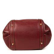 Authentieke Tweedehands Delvaux Dark Red D Drawstring Shoulder Bag juiste prijs veilig online shoppen luxe merken webshop winkelen Antwerpen België mode fashion