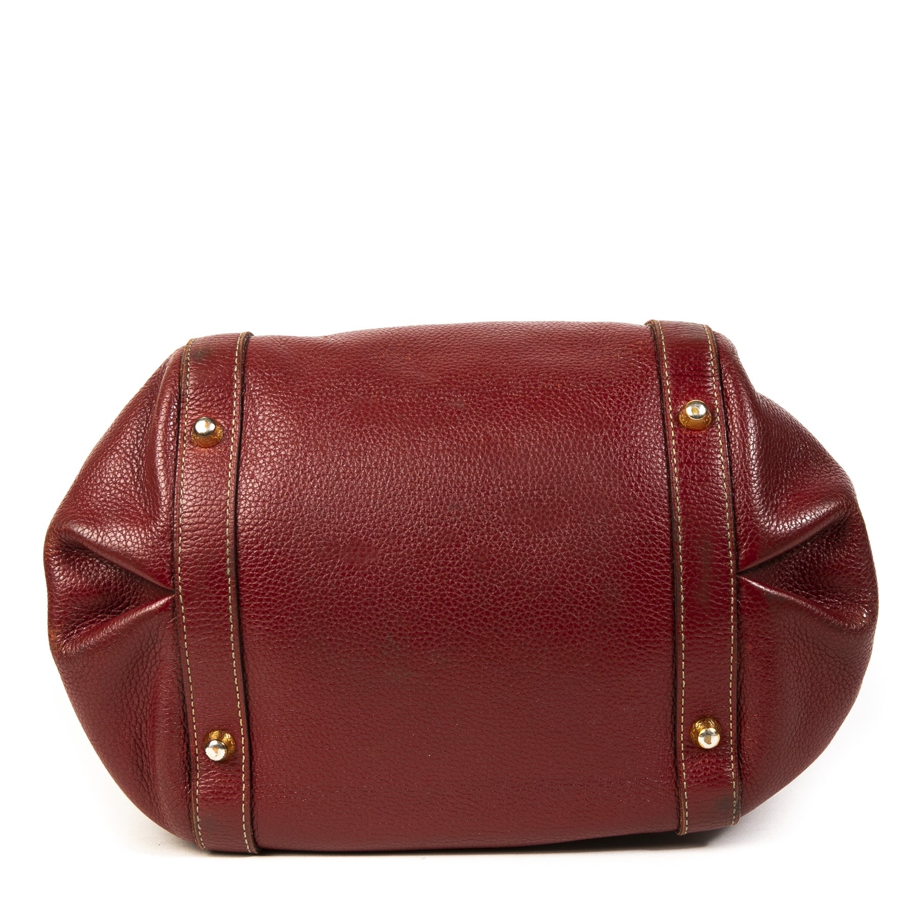 Authentieke Tweedehands Delvaux Dark Red D Drawstring Shoulder Bag juiste prijs veilig online shoppen luxe merken webshop winkelen Antwerpen België mode fashion
