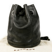Authentieke Tweedehands Delvaux Black Leather Bucket Bag juiste prijs veilig online shoppen luxe merken webshop winkelen Antwerpen België mode fashion