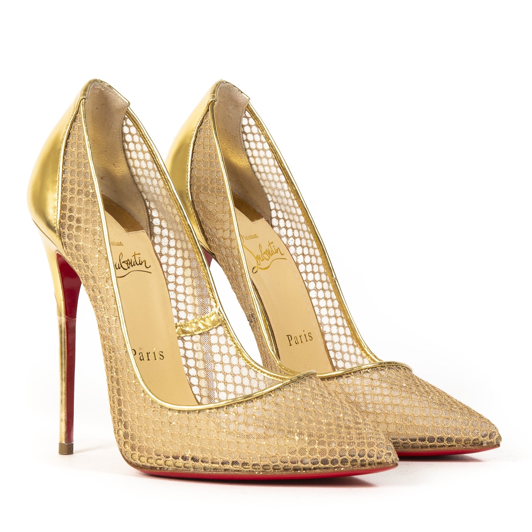 Christian Louboutin Gold Follies Resille 100% authentique pour le meilleur prix chez Labellov a Anvers