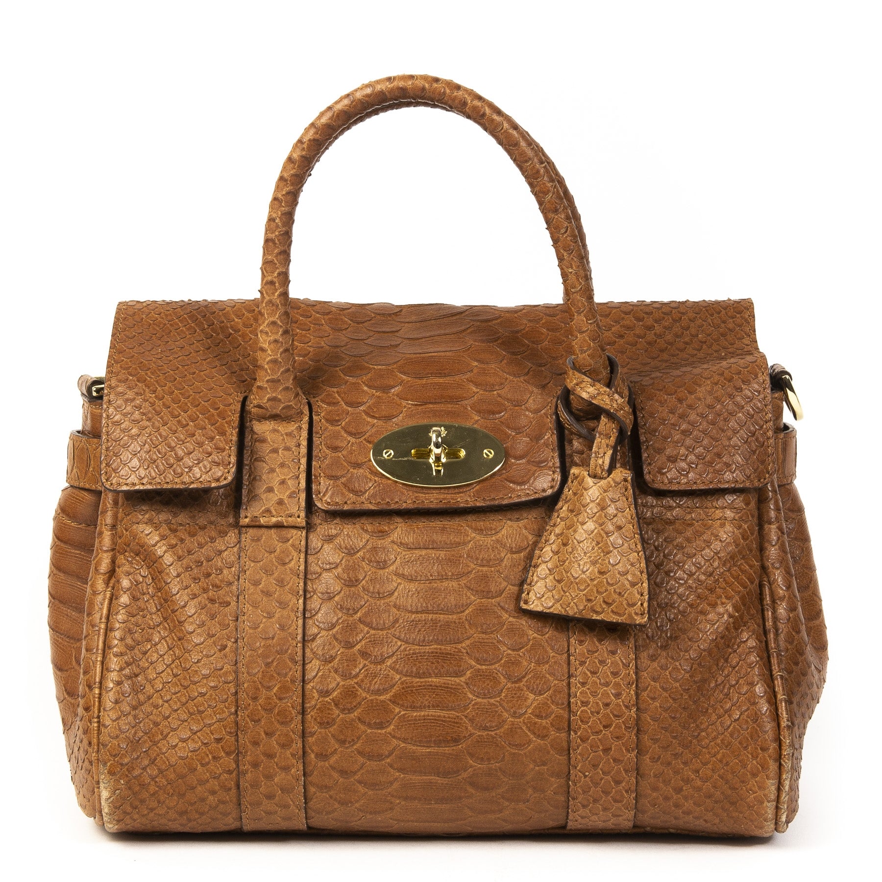 Authentique second-hand vintage Mulberry Bayswater Python Mini Bag achète en ligne webshop LabelLOV