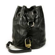 Authentieke Tweedehands Delvaux Black Leather Bucket Bag juiste prijs veilig online shoppen luxe merken webshop winkelen Antwerpen België mode fashion