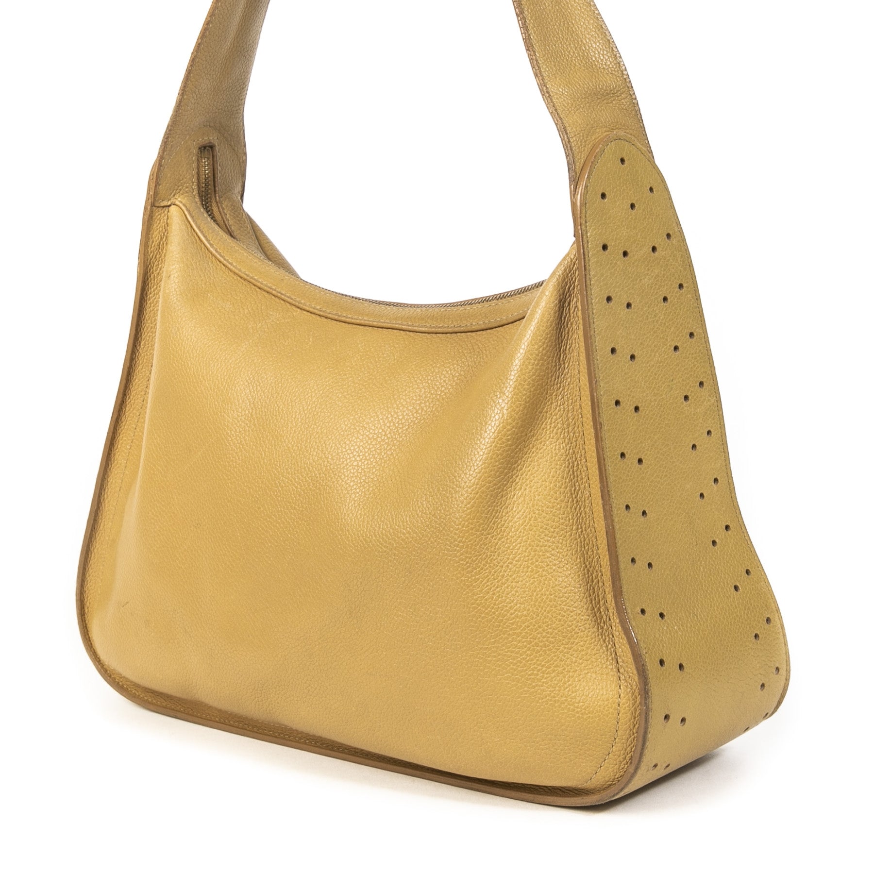 Authentieke Tweedehands Delvaux Pensée Ochre Yellow Shoulder Bag juiste prijs veilig online shoppen luxe merken webshop winkelen Antwerpen België mode fashion