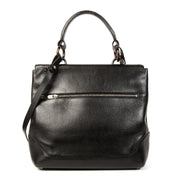 Authentieke Tweedehands Delvaux Black Leather Silver Clasp Shoulder Bag juiste prijs veilig online shoppen luxe merken webshop winkelen Antwerpen België mode fashion