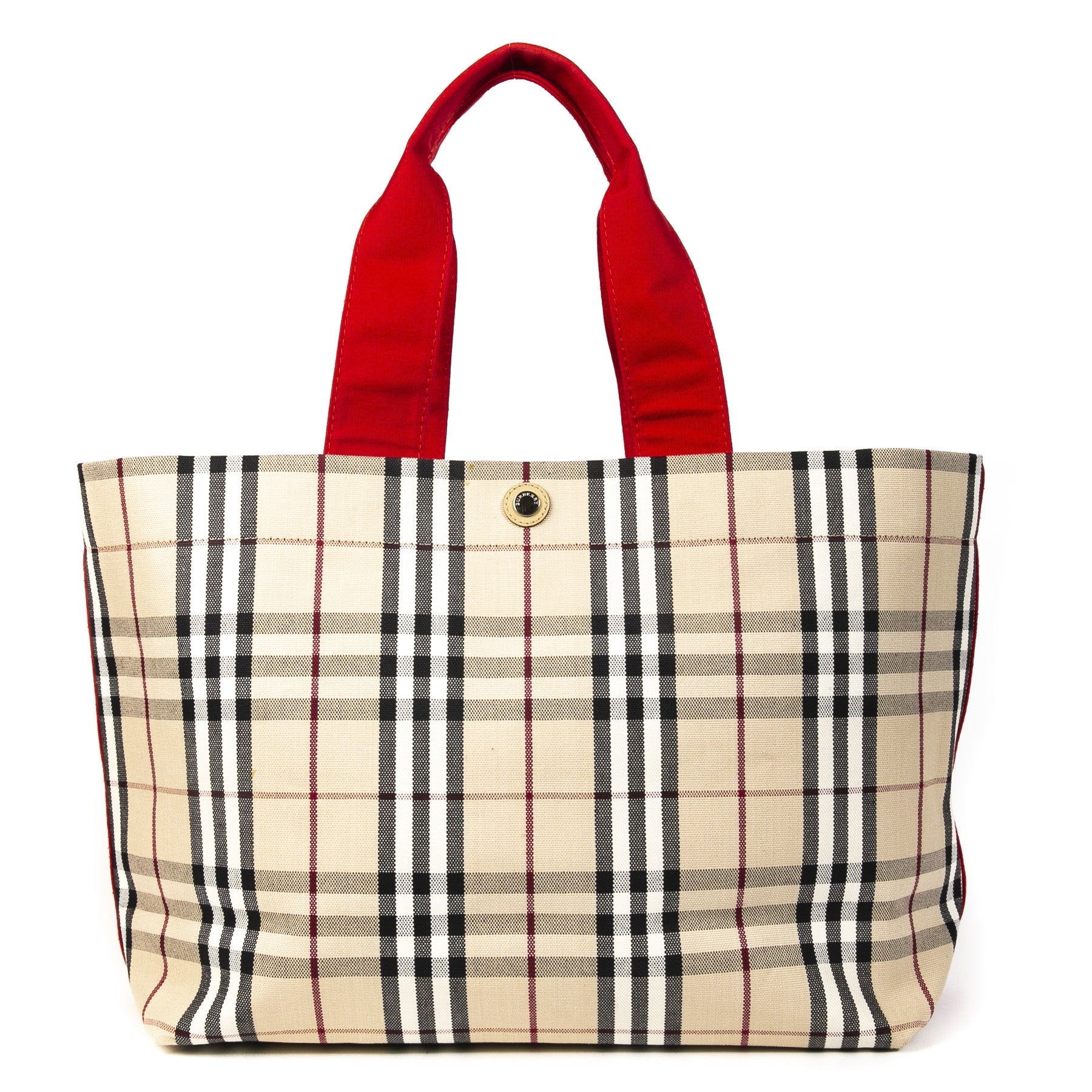 Authentieke Tweedehands Burberry Nova Check Shopper Bag juiste prijs veilig online shoppen luxe merken webshop winkelen Antwerpen België mode fashion