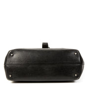 Authentieke Tweedehands Delvaux Black Leather Silver Clasp Shoulder Bag juiste prijs veilig online shoppen luxe merken webshop winkelen Antwerpen België mode fashion