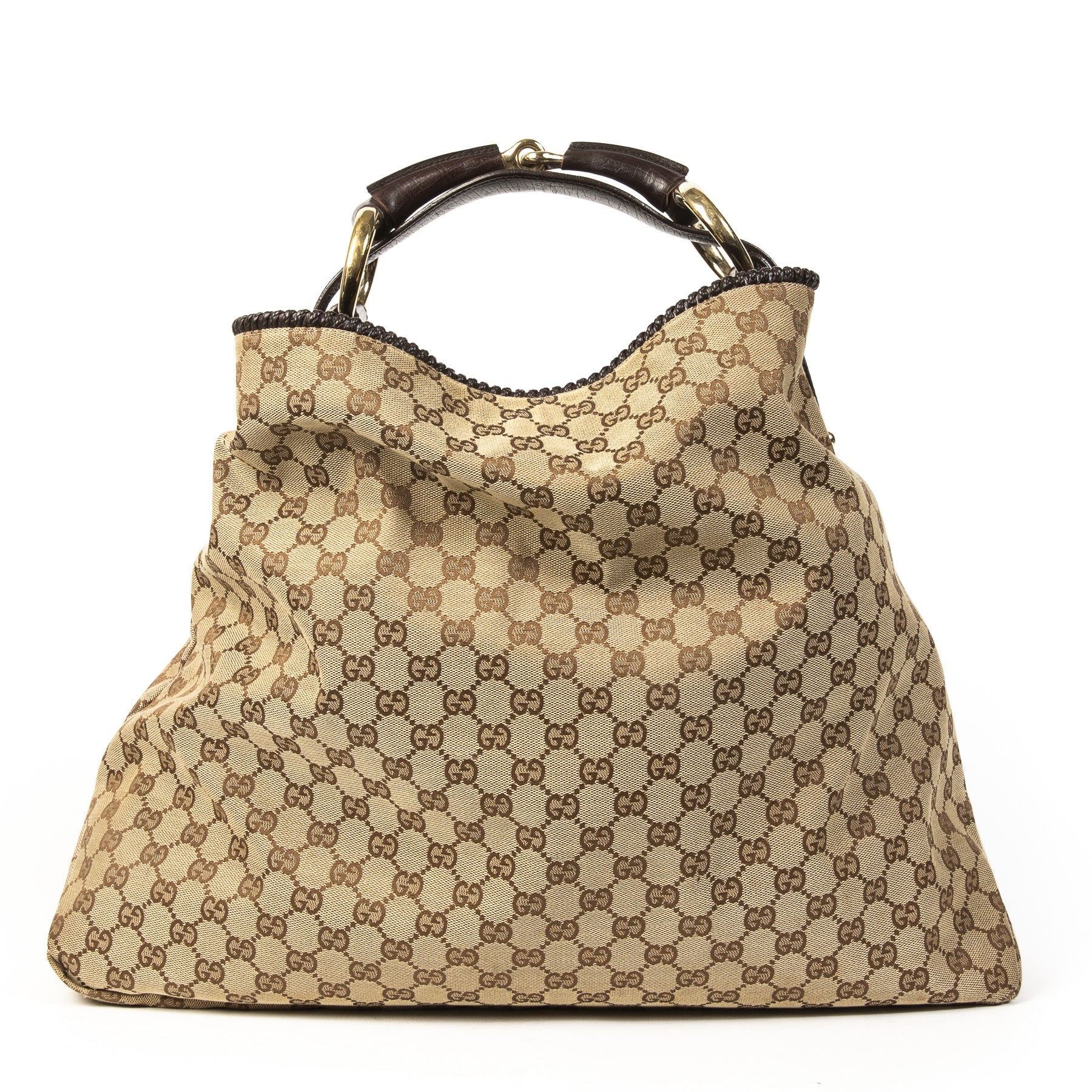 We buy and sell your authentic designer Gucci Monogram Shoulder Tote