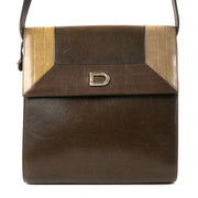 Authentieke Tweedehands Delvaux Chestnut Brown Leather Crossbody Bag juiste prijs veilig online shoppen luxe merken webshop winkelen Antwerpen België mode fashion