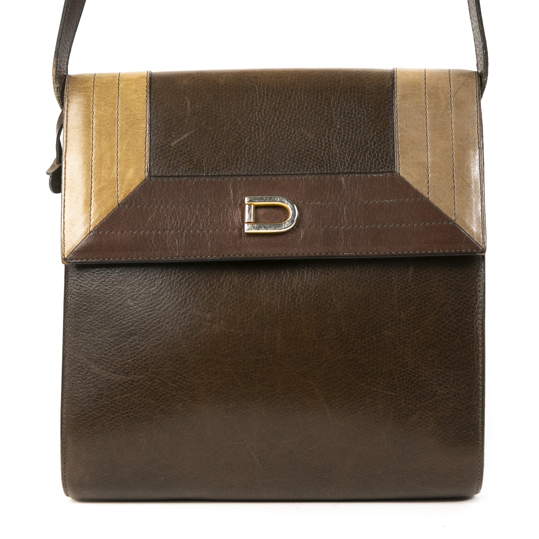 Authentieke Tweedehands Delvaux Chestnut Brown Leather Crossbody Bag juiste prijs veilig online shoppen luxe merken webshop winkelen Antwerpen België mode fashion