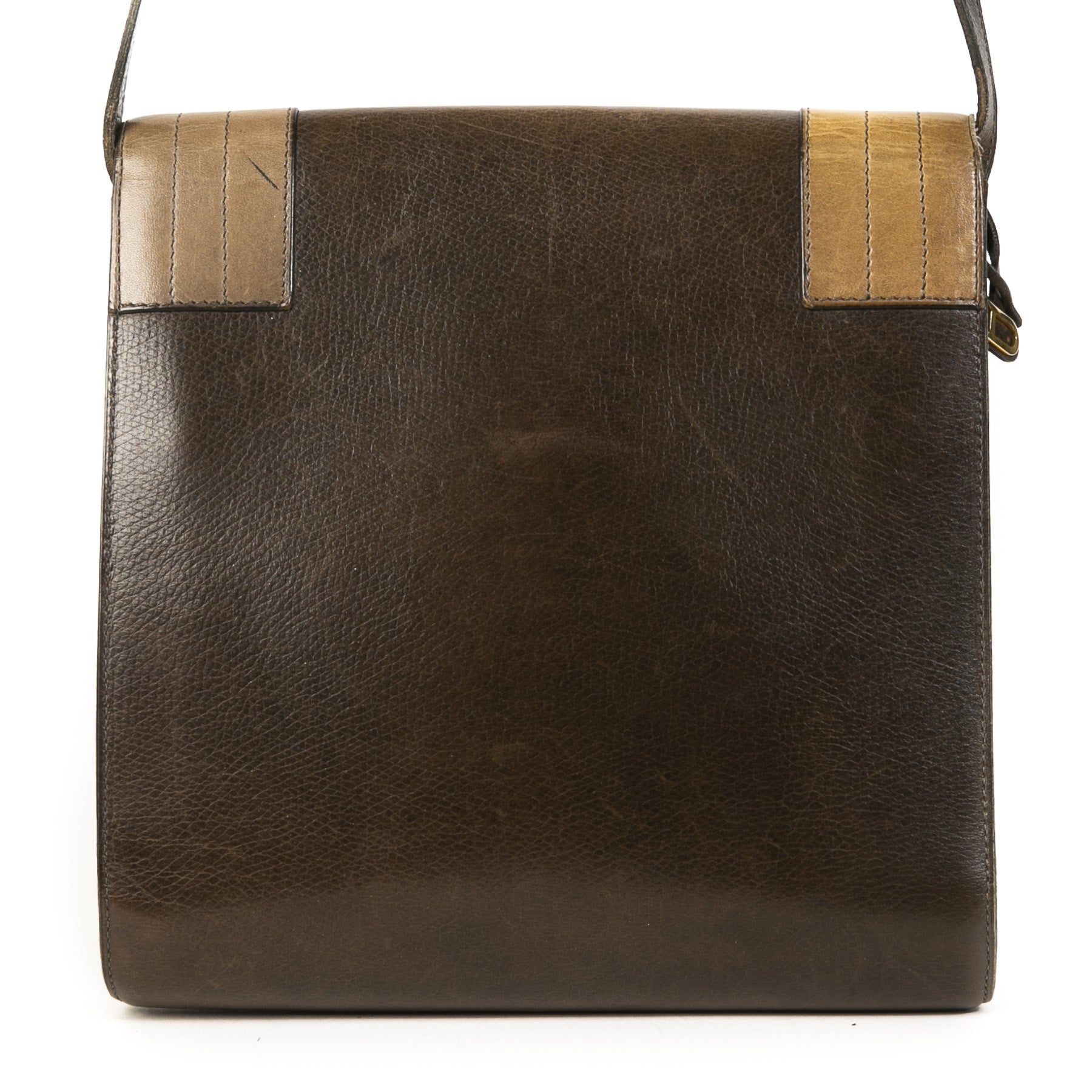 Authentieke Tweedehands Delvaux Chestnut Brown Leather Crossbody Bag juiste prijs veilig online shoppen luxe merken webshop winkelen Antwerpen België mode fashion