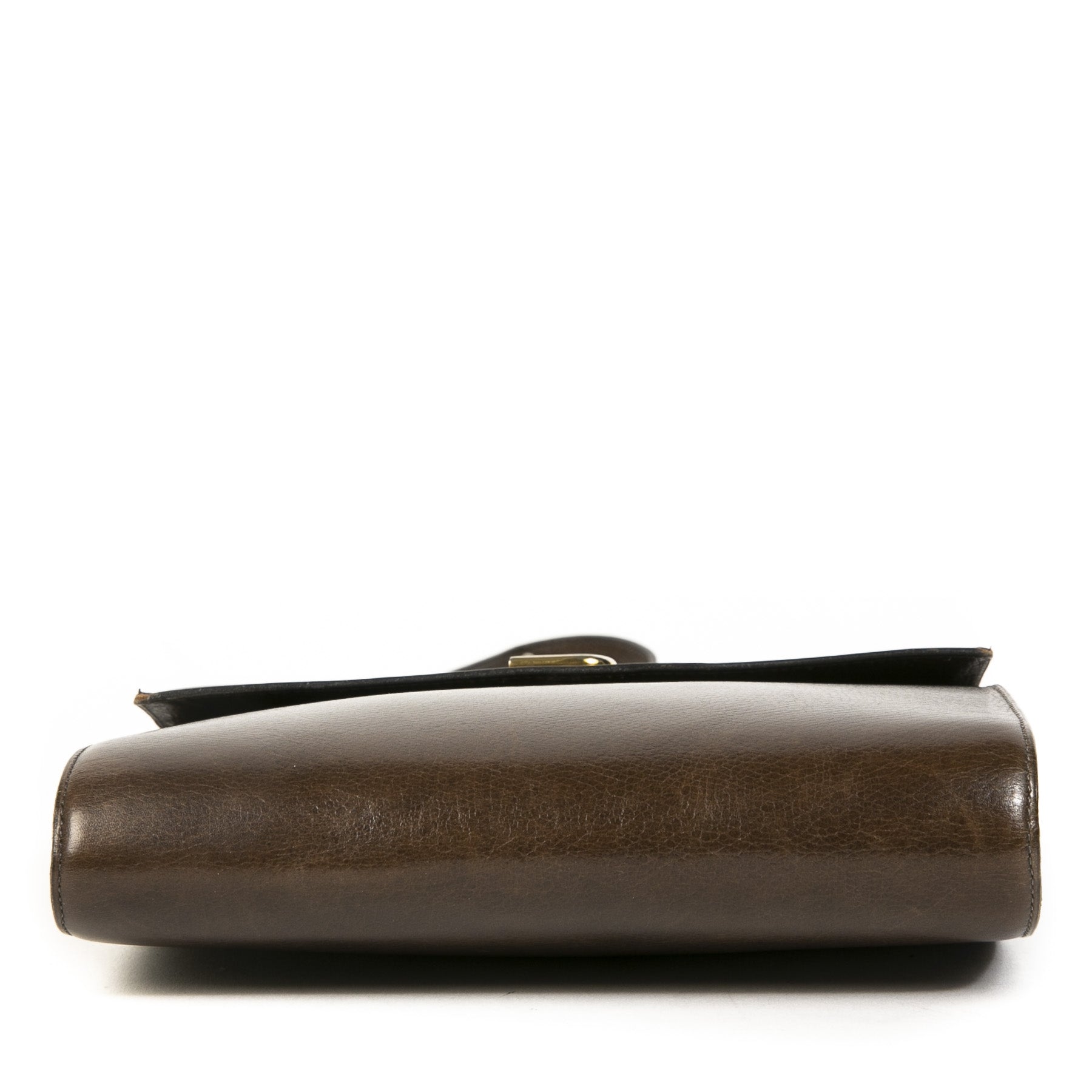 Authentieke Tweedehands Delvaux Chestnut Brown Leather Crossbody Bag juiste prijs veilig online shoppen luxe merken webshop winkelen Antwerpen België mode fashion