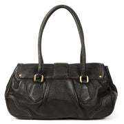 Authentic second-hand vintage Prada Black Gold Shouder Bag buy online webshop LabelLOV