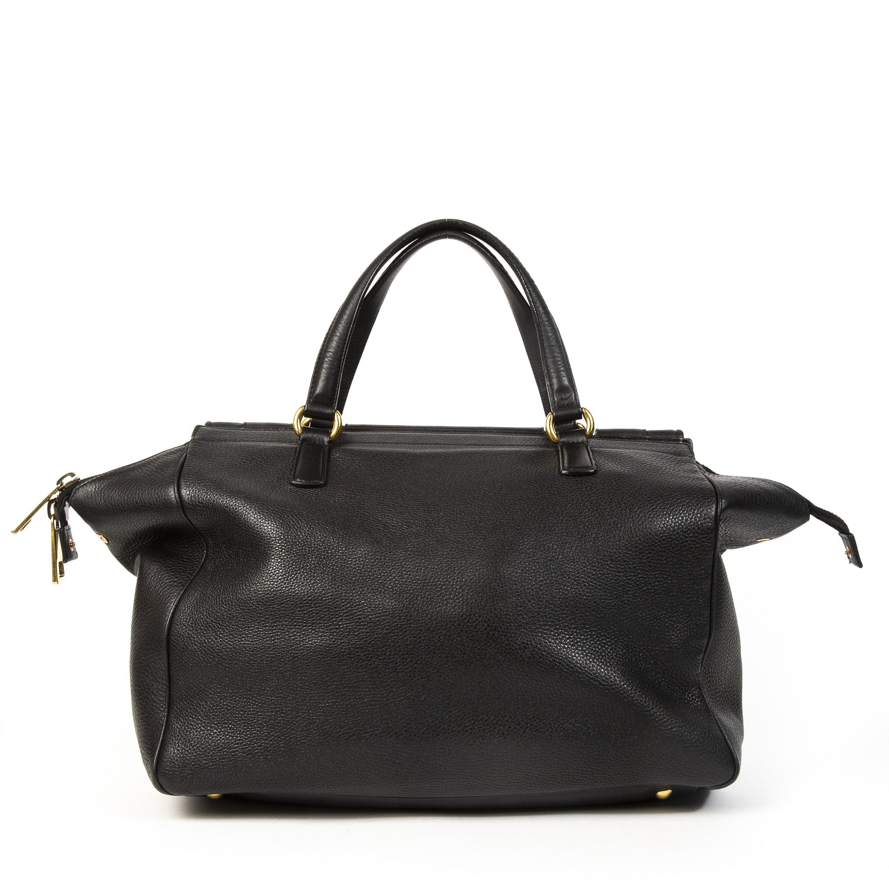 Gucci GG Zwartleren Tas Met Bovenhandvat