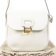 Authentieke Tweedehands Delvaux White Leather Gold D Crossbody Bag juiste prijs veilig online shoppen luxe merken webshop winkelen Antwerpen België mode fashion