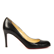 Authentieke Tweedehands Christian Louboutin Black Classic 85 Leather Round Toe Pumps juiste prijs veilig online shoppen luxe merken webshop winkelen Antwerpen België mode fashion