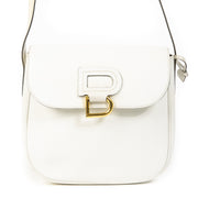 Authentieke Tweedehands Delvaux White Leather Gold D Crossbody Bag juiste prijs veilig online shoppen luxe merken webshop winkelen Antwerpen België mode fashion