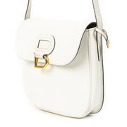 Authentieke Tweedehands Delvaux White Leather Gold D Crossbody Bag juiste prijs veilig online shoppen luxe merken webshop winkelen Antwerpen België mode fashion