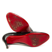 Authentieke Tweedehands Christian Louboutin Black Classic 85 Leather Round Toe Pumps juiste prijs veilig online shoppen luxe merken webshop winkelen Antwerpen België mode fashion
