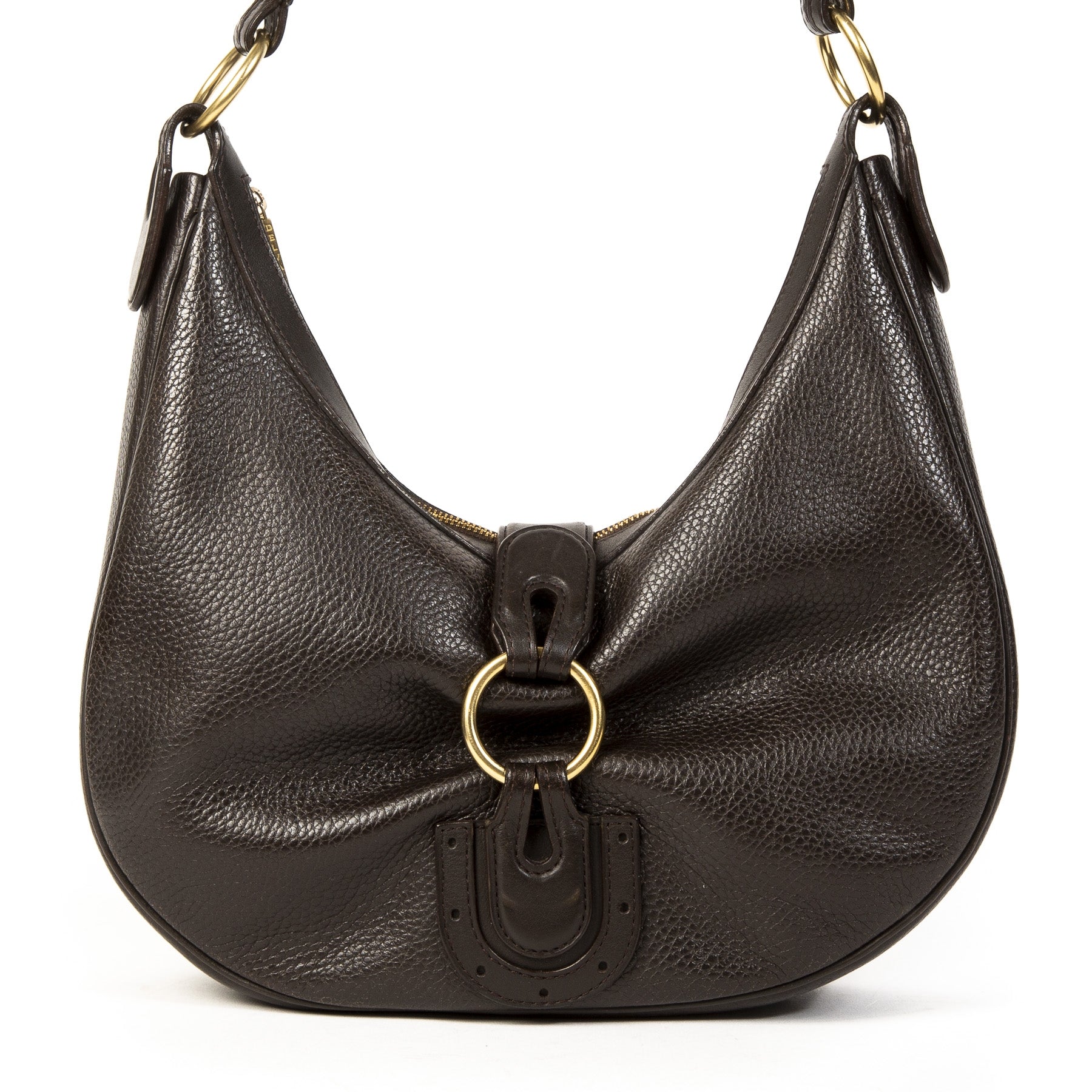 buy and sell your authentic Delvaux Dark Brown Camille PM Bag for the best price