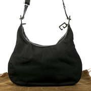 Authentieke Tweedehands Gucci Black Canvas Silver Hobo Shoulder Bag juiste prijs veilig online shoppen luxe merken webshop winkelen Antwerpen België mode fashion
