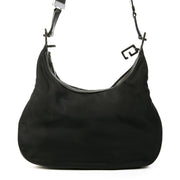 Authentieke Tweedehands Gucci Black Canvas Silver Hobo Shoulder Bag juiste prijs veilig online shoppen luxe merken webshop winkelen Antwerpen België mode fashion